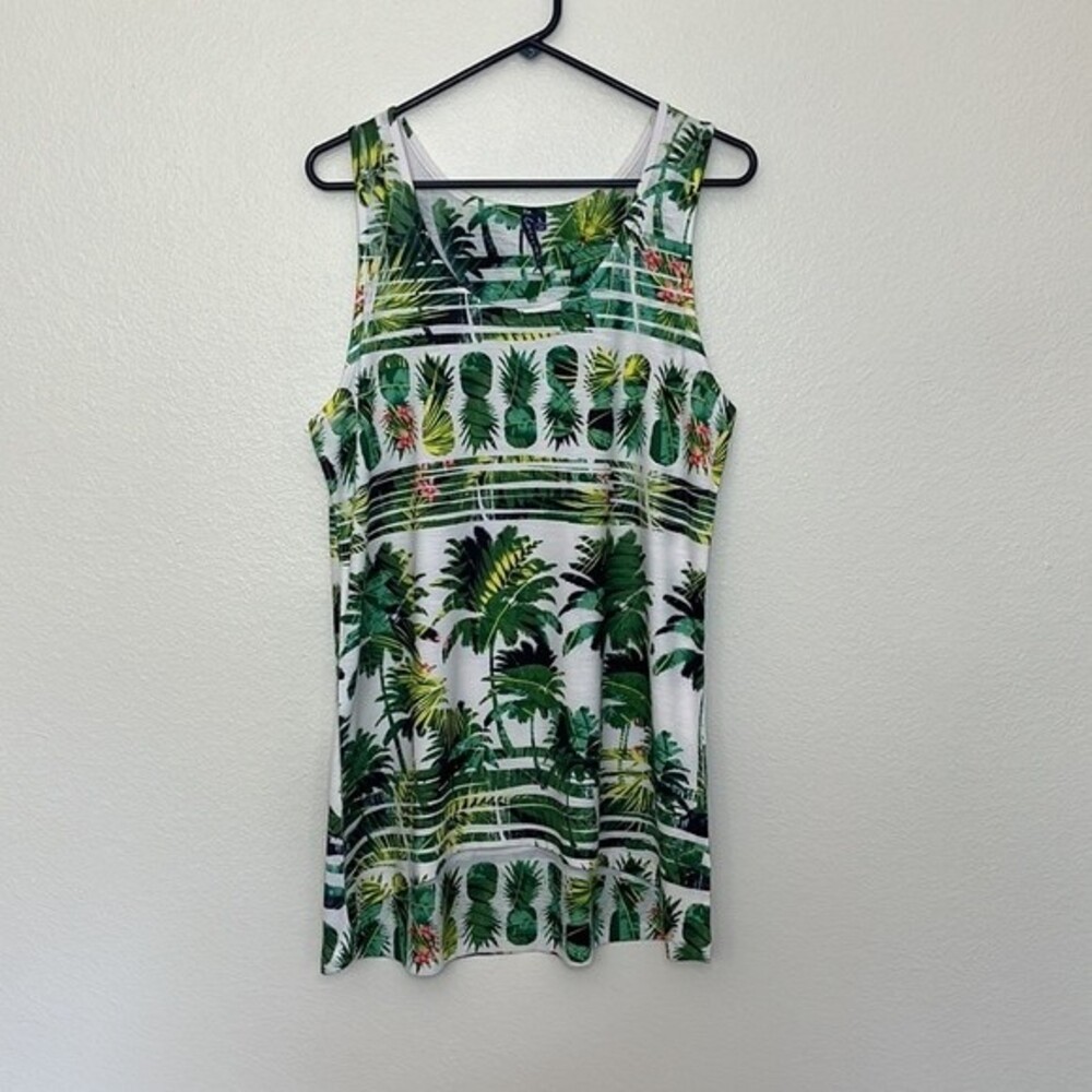 Casey Keys Hand printed tank top Large Beach Vacation Tropical Cruise Sz Large